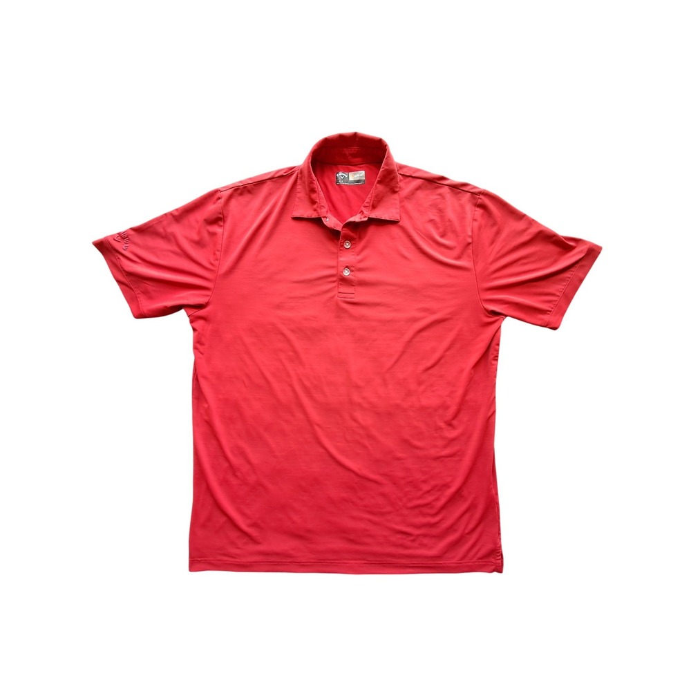Callaway Opti-Dri Mens Large Red Golf Polo Shirt Performance Short Sleeve - Picture 1 of 5